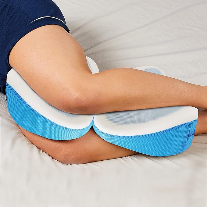 Contour Legacy Cool Leg & Knee Foam Support Pillow for Side Sleepers Soothing Relief for Back, HIPS, Knees, Joints, Nerves & Muscles (2 Pack, Cooling)