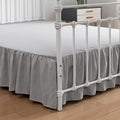 Bed Skirt Queen Size Ruffled Bed Skirt with Split Corners, 14 Inch Drop Dust Ruffle Bed Skirt with Platform, Light Gray