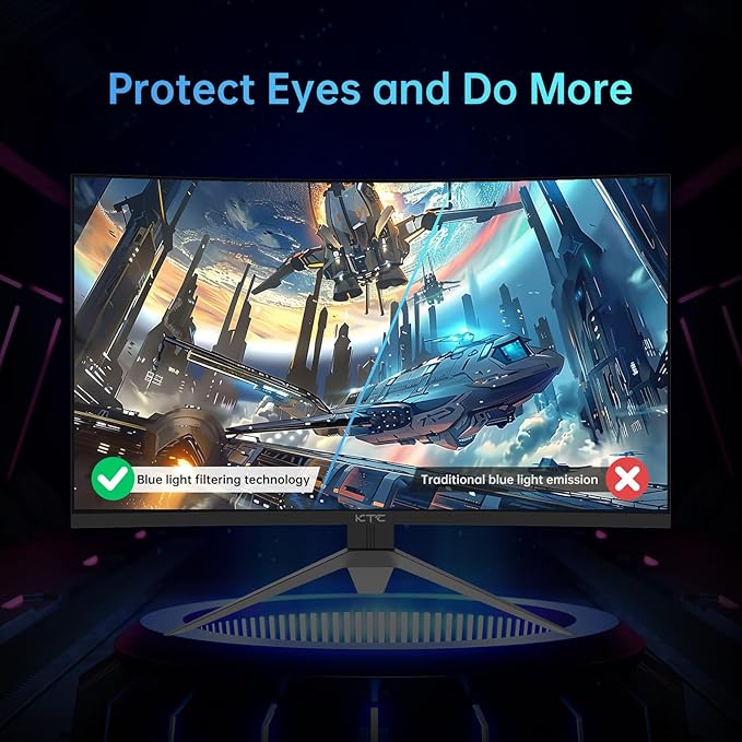 KTC 32 inch 240Hz Curved Gaming Monitor 1500R 1080P 125% sRGB 1ms, Freesync/G-sync HDR10,HDMI/DP/USB Ports VESA,Tilt Adjustable,Xbox PS5 Switch,Black