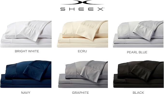 SHEEX - Original Performance Sheet Set with 2 Pillowcases, Ultra-Soft Fabric Cooling and Breathes Better Than Traditional Cotton - Carolina Blue, Full