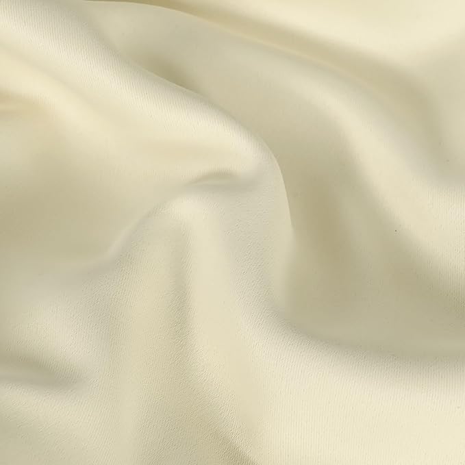 BGment Cream 100% Blackout Curtains for Bedroom 72 Inch Length 2 Panels Set, Thermal Insulated Full Light Blocking Grommet Noise Cancelling Window Curtains&Drapes with Black Liner, 46 Inch Wide Each