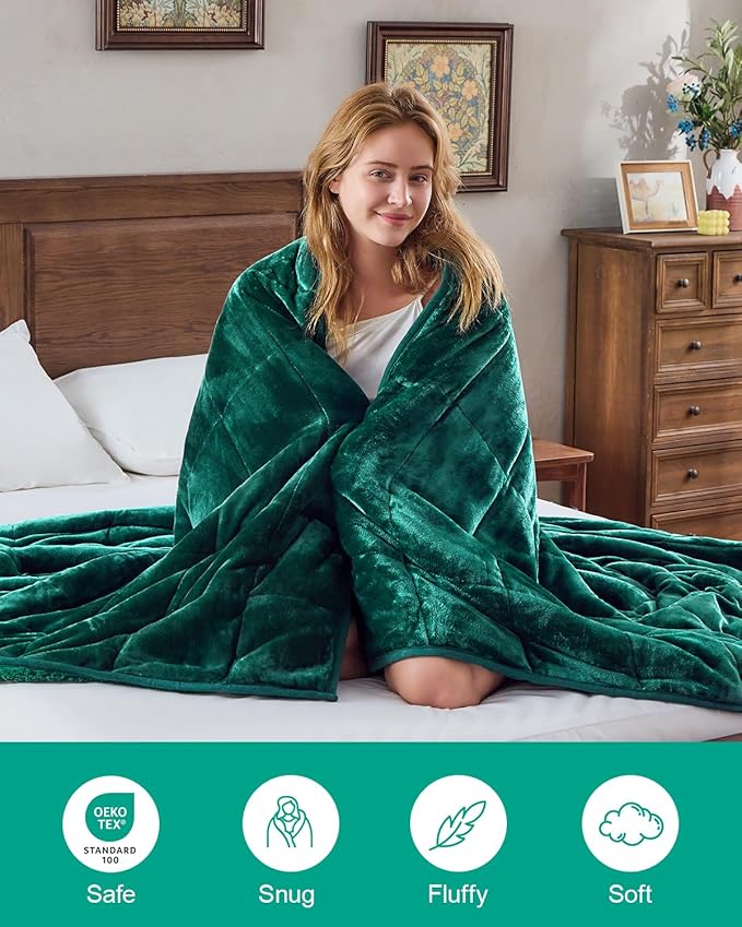 Super Fuzzy Soft Sherpa Fleece Weighted Blanket, 20 lbs Dual Sided Fluffy Heavy Weighted Blankets for Adults - No Bunching with Double Layers of Soft Inner Lining (60"x 80", 20 Pounds)