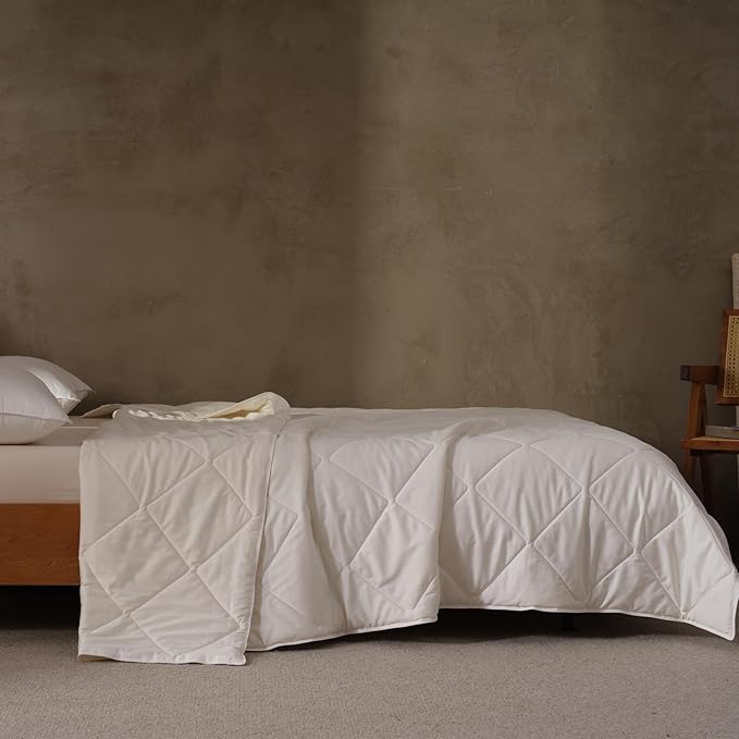 EP Mode Light Weight Wool Comforter for Summer, Purely Natural Duvet Insert, 100% Australian Wool Filling (150GSM, Size Twin)