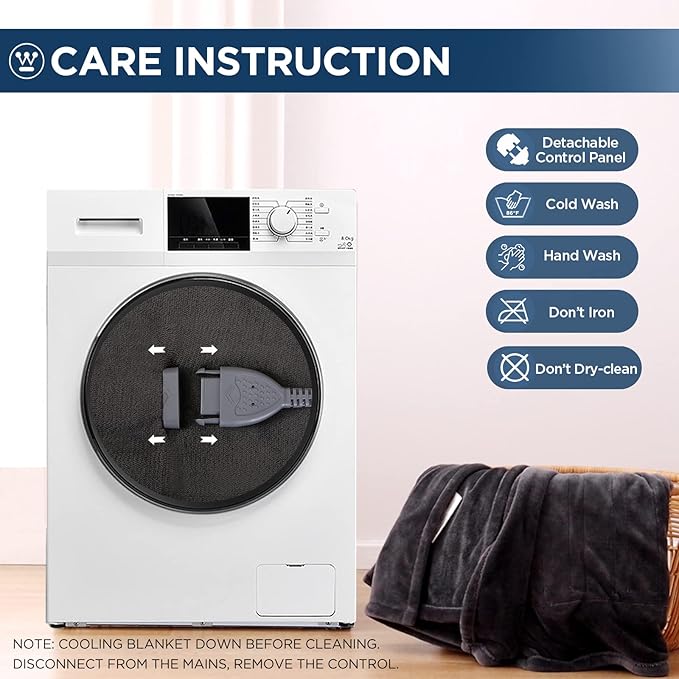 Westinghouse Electric Blanket Full Size, Super Cozy Soft Flannel 80"" x 84"" Heated Blanket with 10 Fast Heating Levels & 1-12 Auto-Off, Machine Washable, ETL&FCC Certification, Charcoal