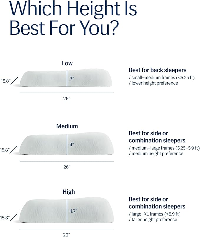 REST® Evercool® Cooling Pillow, Instant Cool-to-Touch Shell Fabric & Breathable Silicone Sponge Core for All-Night Temperature Regulation & Ergonomic Support, High, Light Blue