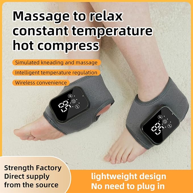2PCS Naxir Foot Revive Massager, Portable Triple Method Ankle Wrap with 3 Vibration Modes