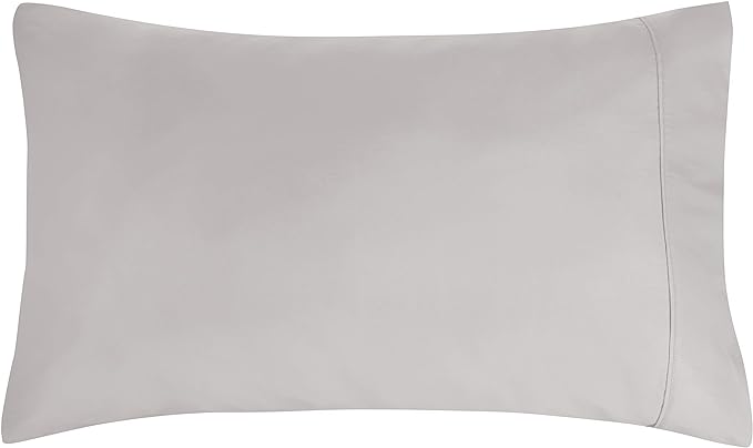 Amazon Basics Lightweight Super Soft Comfortable Easy Care Microfiber 4 Piece Bed Sheet Set with 14-Inch Deep Pockets, Queen, Light Gray, Solid