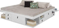 memomad Bali Storage Platform Bed with Drawers (King Size, Off White)