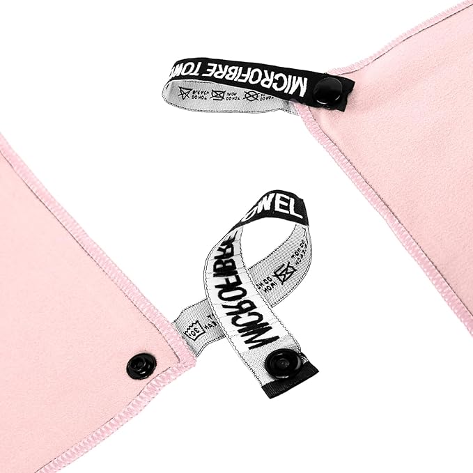Microfiber Travel Towel, Soft Lightweight Quick Dry Towel, Super Absorbent Compact Travel & Sports & Beach Towels for Camping, Backpack, Gym, Swimming, Yoga, Hiking (S:16"×32" -Pink)