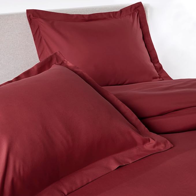 PeachSkinSheets 1500tc Level of Softness Soft Cooling Duvet Cover Set | Queen/Full Size - Deep Crimson Red
