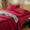 LBRO2M 1000 Thread Count 100% Egyptian Cotton Sheets Set Twin XL, 3 Piece Sets Bed Sheet Deep Pocket Sheet Set 16" Soft Comfortable All Season (Twin XL, Burgundy)