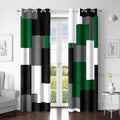 Green Blackout Curtains for Bedroom 63 inch Long 2 Panels Set Black Grey White Modern Abstract Geometric Black Out Curtains Insulated Room Darkening Window Drapes for Living Room, 52Wx63L