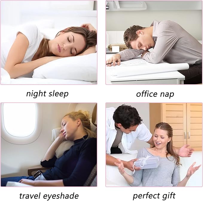 4 Pack Eye Mask for Sleeping Silky Soft Satin Blindfold Adjustable Strap Night Eye Cover for Women Men