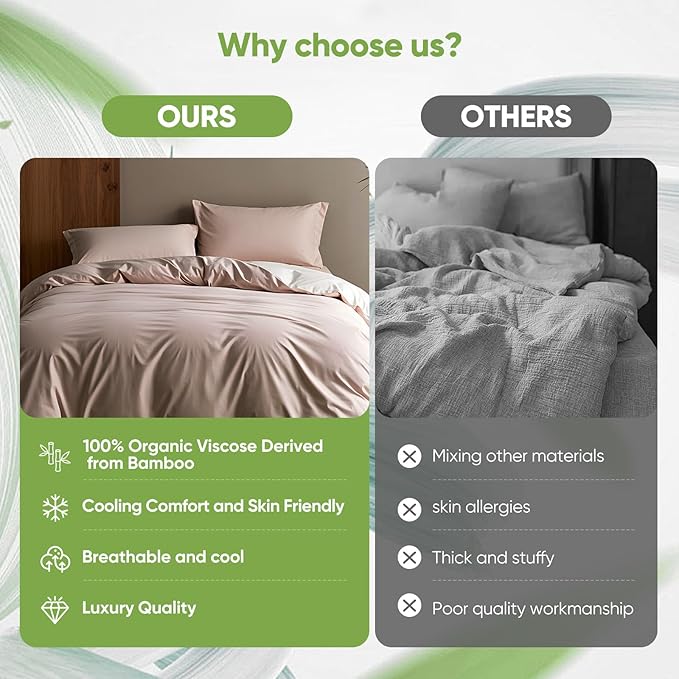 TWK Luxury Sheet Set, Genuine 100% Organic Viscose Derived from Bamboo, Cooling & Breathable, Silky Soft, Bedding Sheets & Pillowcases (Sand, California King)