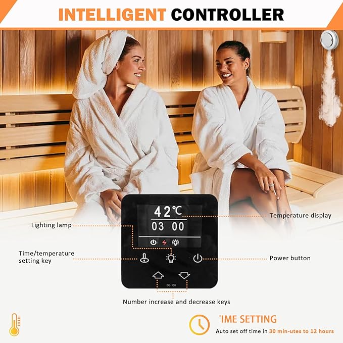 Steam shower generator,9kw Household-Commercial,Steam shower generator kit, with self-draining system,Temperature adjustable 95-131°F,Applicable space 315～350ft3(9KW)