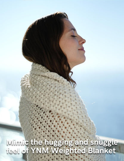 YnM Chunky Cotton Knit Throw Blanket, Cable Knit Throws for Bed Couch Sofa, Comfy & Relaxing, Decorative Piece for Farmhouse Modern Boho Rustic Scandinavian Chic Vibe, Cream White 80x87 Inches