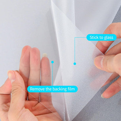 Niviy Frosted Glass Window Film Non-Adhesive Front Door Window Covering Static Cling Window Frosting Film for Shower Bathroom Garage Renter Property(11.8" x 118")