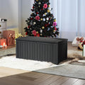 150 Gallon Resin Deck Box, Waterproof Outdoor Storage Box, Lockable for Patio Furniture, Garden Tools, Pool Accessories, UV-Resistant for All Weather Use, Black