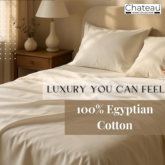 400 Thread Count Queen Size Sheets, 15" Deep Pocket Queen Sheets, Soft Sateen Weave, Naturally Cooling & Breathable Machine Washable 4 Piece Elasticated Sheet & Pillowcase Sets- Navy