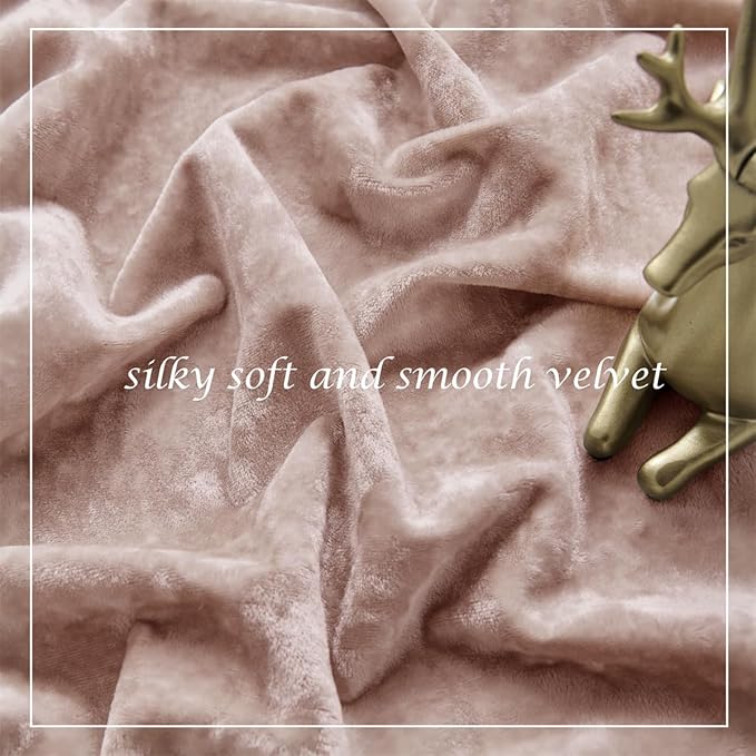 SMILETIME Pink Crushed Velvet Curtains 52x108 inch Luxurious Thermal Insulated Soundproof Drapes for Living Room Bedroom Office Soft and Durable Light-Filtering Window Treatments, 2 Panels