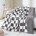 Cottonblue Checkerboard Weighted Blanket for Adults Queen Size 20 lbs 60" x 80", Fluffy Sherpa Flannel Heavy Weighted Throw Blankets for Bed Couch Sofa, Ultra Soft Cozy Bed Blanket, Plaid Grey