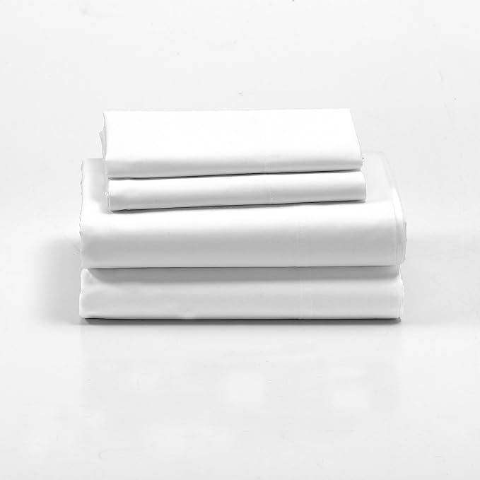 Cuddledown dreamstead King Bed Soft, Easy, 100% Cotton, Luxury Sateen, Set Includes Fitted, Flat Sheet and Pillowcase, White