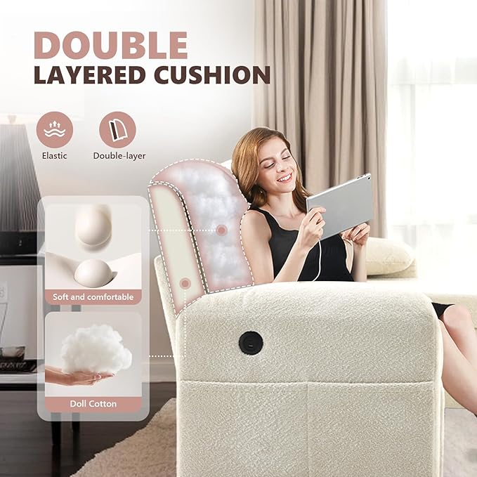 VINGLI Convertible Sofa Bed Couches for Living Room, Sleeper Sofa with Pull Out Couch Bed, Cloud-Like Plush Fleece L-Shape Sectional Couch with Storage Chaise, USB Charging, Side Pockets (Beige)