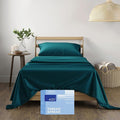 THREAD SPREAD Twin XL Sheets Set Cotton - 400 Thread Count 100% Cotton Twin XL Sheet Set, 3 PC Twin XL Sheets, Cooling & Luxury Sateen Sheets, 16" Deep Pocket Extra Soft Sateen Cotton Sheets (Teal)