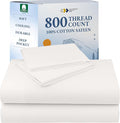California Design Den Queen Sheets Set - Soft 800 Thread Count Sateen, 100% Cotton Bed Sheets Set with Deep Pockets, Durable Bedding - True Ivory