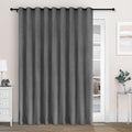 Macochico 120" Wx84 L 100% Blackout Chenille Curtains for Sliding Door Living Room Bedroom, Luxury Drapery for Hotel Home Theater, Dark Grey Thermal Window Treatments with Tieback, Grommet, 1 Panel