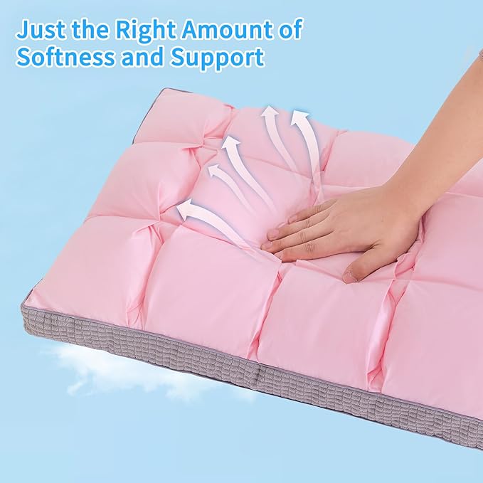 YOUR MOON Soft Pillow Queen for Sleeping, Super Soft Support Down Alternative Pillow, 100% Cotton Shell Luxury Comfy Fluffy Bed Pillows for Sleep(Pink)