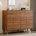 Modern Chest of Drawers with 9 Drawers,Deep Drawers,Clothes Organizer,Large Storage Cabinet for Living Room, Bedroom,Hallway,with Anti-Tipping Device,Brown