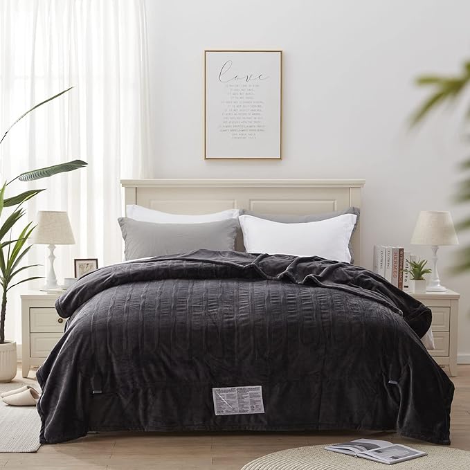 Westinghouse Electric Blanket Full Size, Super Cozy Soft Flannel 80"" x 84"" Heated Blanket with 10 Fast Heating Levels & 1-12 Auto-Off, Machine Washable, ETL&FCC Certification, Charcoal