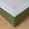 King Bed Skirt, Wrap Around Bed Skirt with Pleated Corner, 18 Inch Drop Pleated Waffle Weave Bedskirts, Anti-Slip, Microfiber, Green, 18'' King