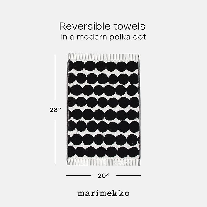 MARIMEKKO Räsymatto Terry Cotton Hand Towel – Polka Dot Patterned Hand Towels – 28 in x 20 in