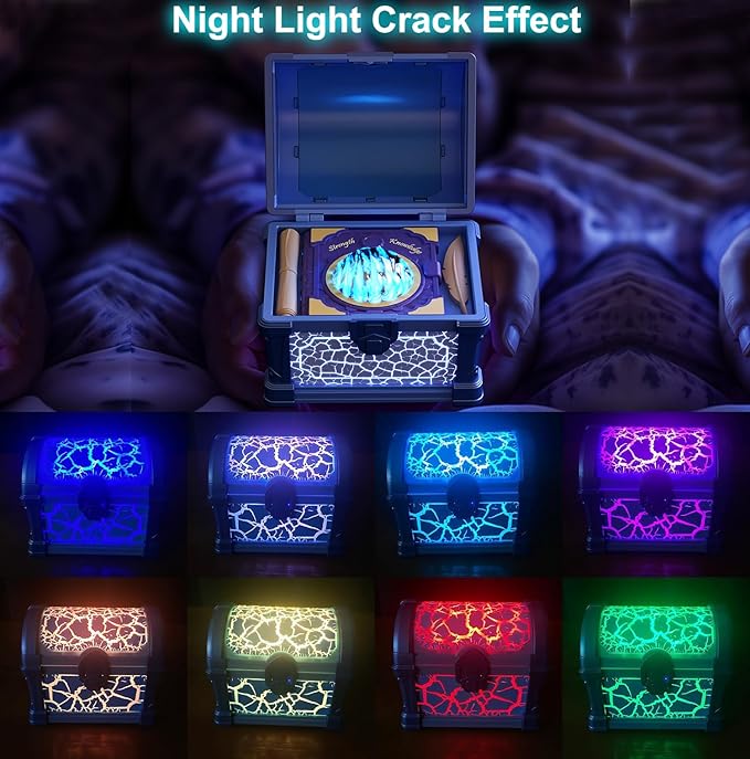 Treasure Box Northern Lights Projector, Galaxy Aurora Night Light Projector with 8 Colors, White Noises, Timer & Remote Control, Ceiling Projection Ambient Lighting for Bedroom Gaming Room Gifts, Blue