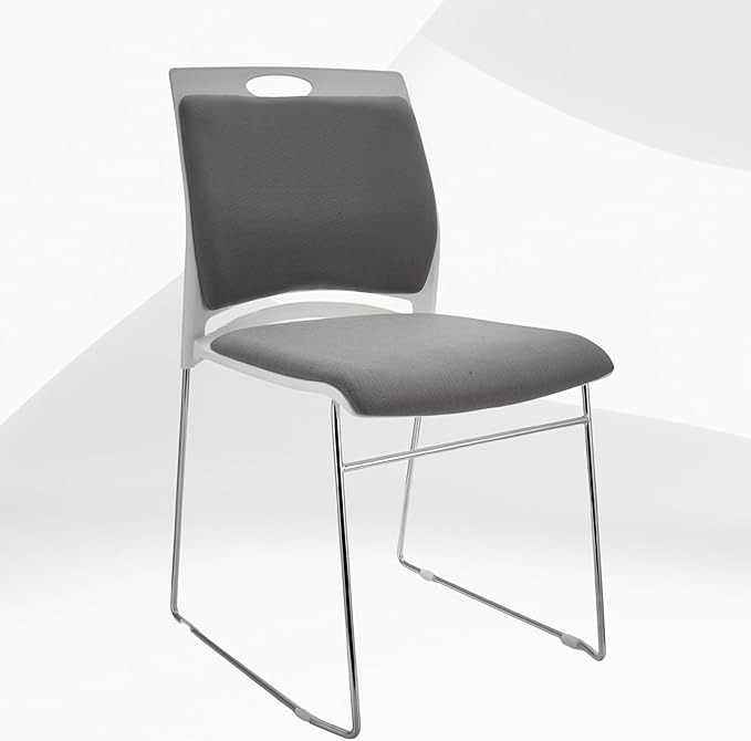 80 Stackable Chairs - 1102LB Capacity Modern Reception Chairs for Home Office, Kitchen, Waiting & Multi-Purpose Rooms, Break Room, Training, Cafeteria