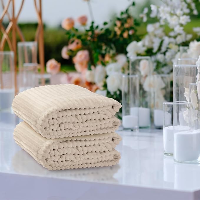Buryeah 24 Pcs Flannel Throw Blanket Bulk 50 x 60 in Sleepover Blanket Outdoor Wedding Throw Lightweight, Oeko-tex Standard 100 Certified for Sofa Homeless Gifts (Khaki)