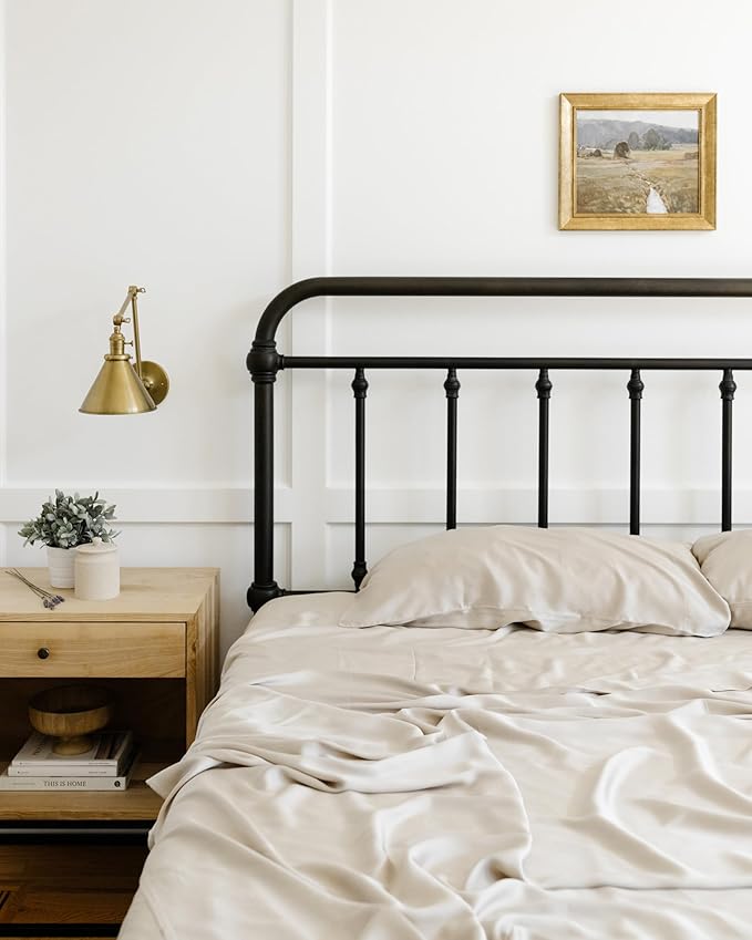 Cozy Earth Luxury Bed Sheet Set - 100% Viscose from Bamboo Fabric, Ultra-Soft & Breathable, Fits Regular & Deep Pocket Mattresses up to 20" - 4 Pieces Twin Sheet Set Driftwood