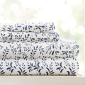 Linen Market 4 Piece California King Bedding Sheet Set (Navy Vines) - Sleep Better Than Ever with These Ultra-Soft & Cooling Bed Sheets for Your Cal King Size Bed - Deep Pocket Fits 16" Mattress