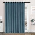 Macochico 120" Wx84 L 100% Blackout Chenille Curtains for Sliding Door Living Room Bedroom, Luxury Drapery for Hotel Home Theater, Teal Blue Thermal Window Treatments with Tieback, Grommet, 1 Panel