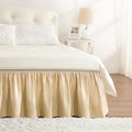 RIMELA Beige Bed Skirt King Size 18 Inch Drop, Wrap Around Elastic Bedskirt, Dust Ruffle for Adjustable Bed Base Machine Washable Easy to Install Bed Skirts