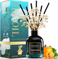 Pumpkin Spice Reed Diffuser, Reed Diffuser Set 6.7 fl oz (200 ml) with 6 Reed Sticks, Home Fragrance Reed Diffuser for Bathroom Shelf House Bedroom Office Decor