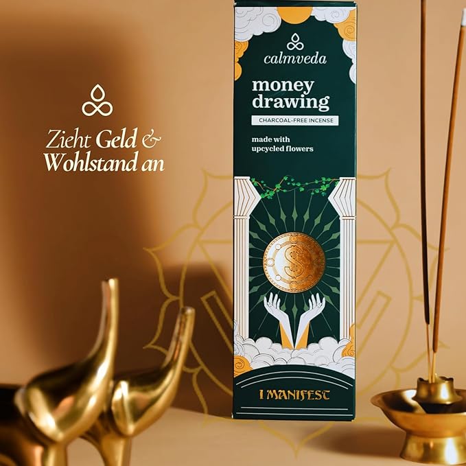 Attract Money Incense Sticks - for Manifestating Abundance (80+ Sticks) with Aventurine Crystal Keychain for Unlocking Wealth | Spicy Aroma of Cinnamon Incense & Clove