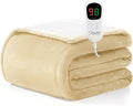 Homemate Electric Heated Blanket Full Size - 72"x84" Heating Blanket Full Size 1/2/4/6/8 Hours Auto-Off 10 Heat Level Over-Heat Protection Flannel Sherpa ETL Certification