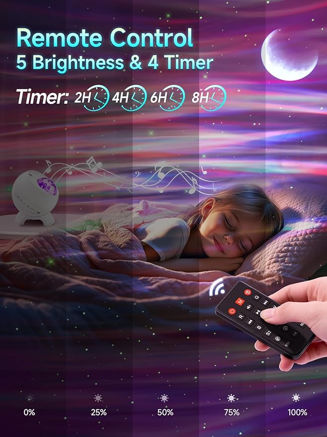 Northern Lights Projector,300+Lighting Modes Galaxy Projector for Bedroom,15 White Noise&Bluetooth Galaxy Projector for Bedroom,Remote+Timer Moon Star Projector Galaxy Light,Valentine's Day Gifts