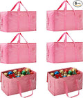 Moving Bags Heavy Duty Extra Large, Moving Boxes, Moving Supplies Essentials,Storage Bins with Lids, Plastic Packing Totes, Storage Bags for Clothes with Handles & Zippers(Pink, 6 Pack)