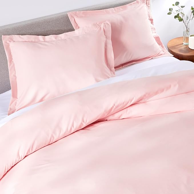 PeachSkinSheets 1500tc Level of Softness Soft Cooling Duvet Cover Set | Queen/Full Size - Cotton Candy Pink