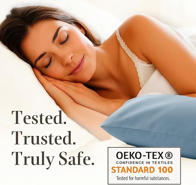 Hyde Lane Luxury 1000 Thread Count 100% Cotton Sheets | Very Soft & Thick - Fits Upto 20" Mattress | Sateen Weave Bed Sheets 18" Deep Pocket- 4 PC Sheet Set (Ashley Blue, California King)