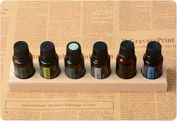 Meao 4 Pcs 1-Tier Wooden Essential Oil Display Storage Organizer Holder Stand - 6 Slots Natural Hard Pine Wood Rack - Holds up to 6 Aromatherapy Bottles - Ideal Gift Presentation Shelf #3